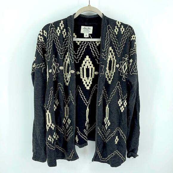 Lucky Lotus Lucky Brand boho southwestern embroidered open front cardigan sz M - Picture 1 of 6
